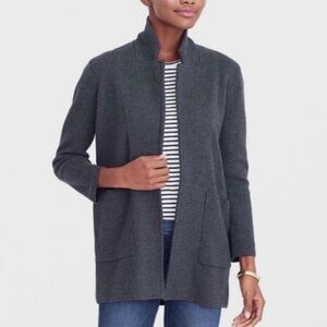 J Crew Sophie Cardigan Open Front Blazer
Cotton Merino Wool Blend Sz XXS Grey